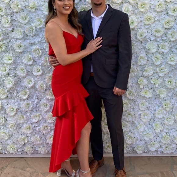 Aidan Maddox Red High Low Dress - Picture 2 of 2